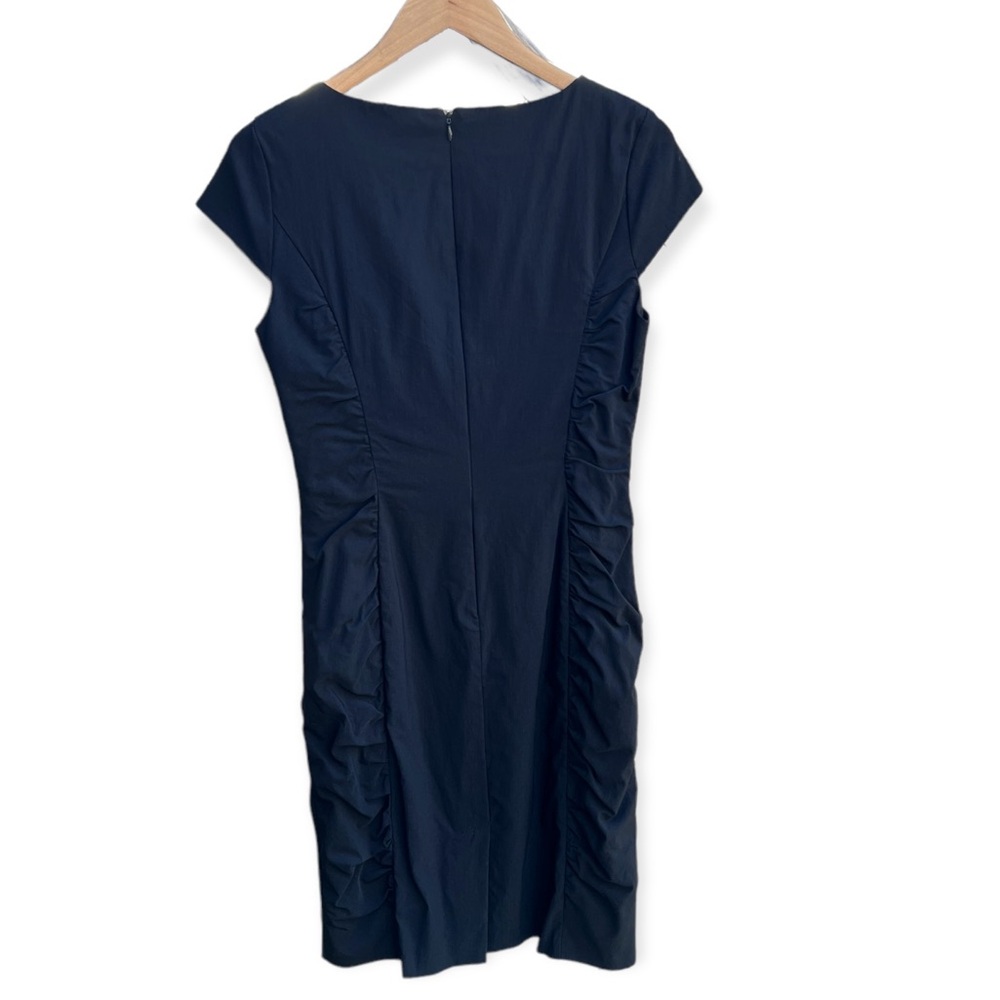 Adrianna Papell Ruched Cap Sleeve Sheath Dress Black Size 8 - Picture 3 of 5